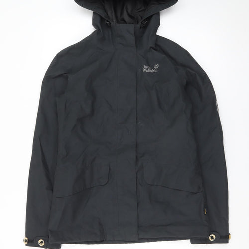 Jack Wolfskin Women’s Black Waterproof Hooded Rain Jacket Size 10