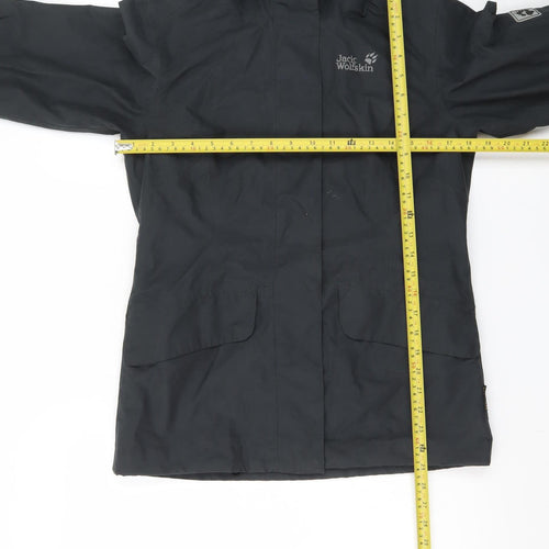 Jack Wolfskin Women’s Black Waterproof Hooded Rain Jacket Size 10