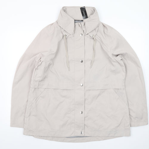 Dunnes Women’s Beige Anorak Jacket Size 16 Hooded Mid-Length