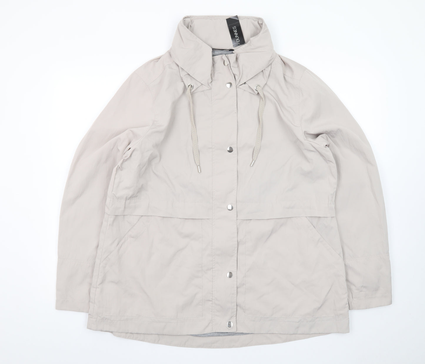 Dunnes Women’s Beige Anorak Jacket Size 16 Hooded Mid-Length