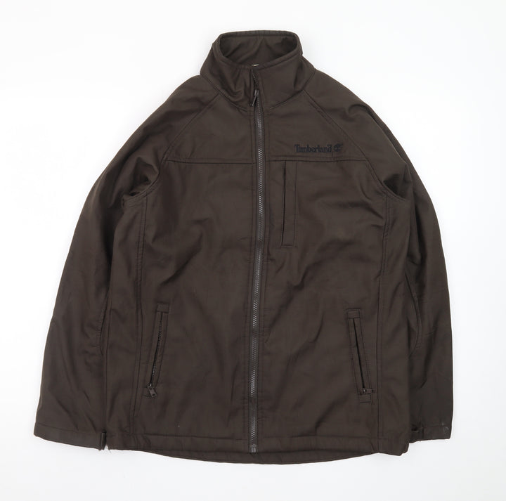 Timberland Men's Brown Polyester Full Zip Jacket L Outdoor Casual
