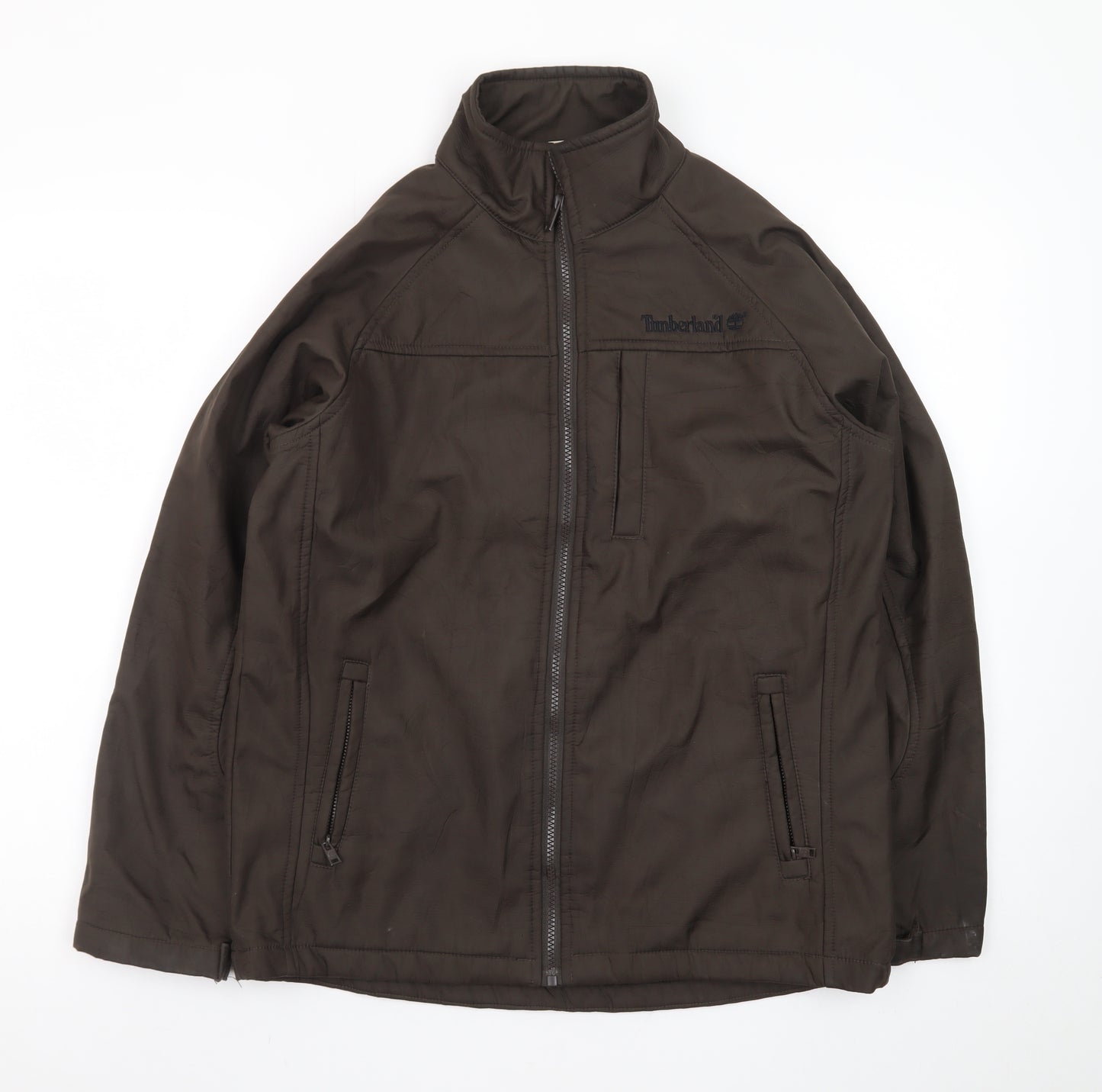 Timberland Men's Brown Polyester Full Zip Jacket L Outdoor Casual