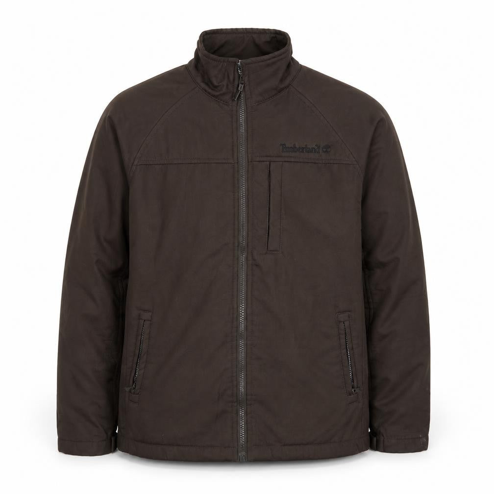 Front view of Timberland Men's Brown Polyester Full Zip Jacket L Outdoor Casual