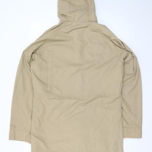 Glacier Men's Beige Hooded Parka Jacket Size M Outdoor Lined
