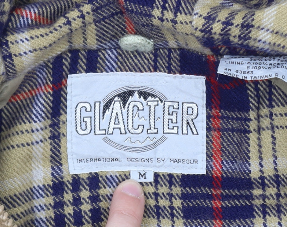 Glacier Men's Beige Hooded Parka Jacket Size M Outdoor Lined