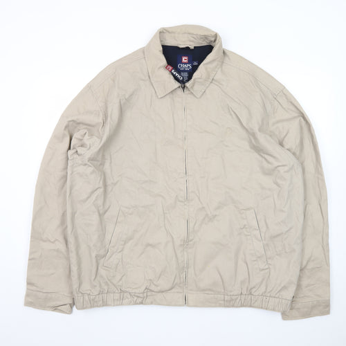 Chaps Men's Beige Cotton XL Twill Full Zip Casual Jacket