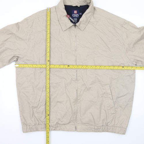 Chaps Men's Beige Cotton XL Twill Full Zip Casual Jacket