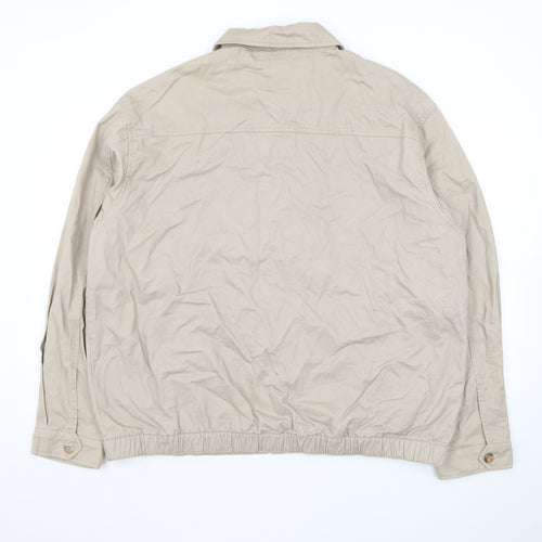 Chaps Men's Beige Cotton XL Twill Full Zip Casual Jacket