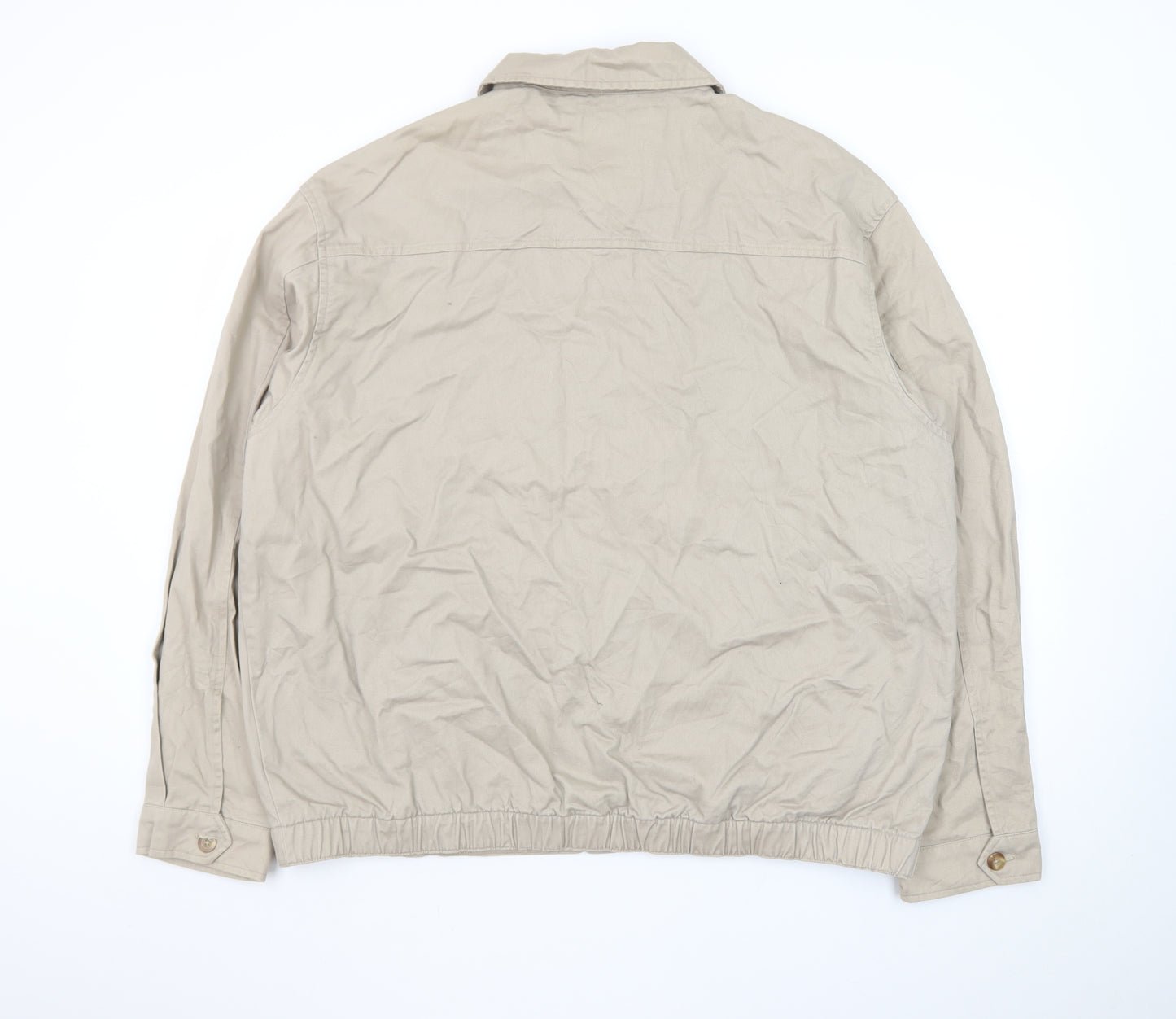 Chaps Men's Beige Cotton XL Twill Full Zip Casual Jacket