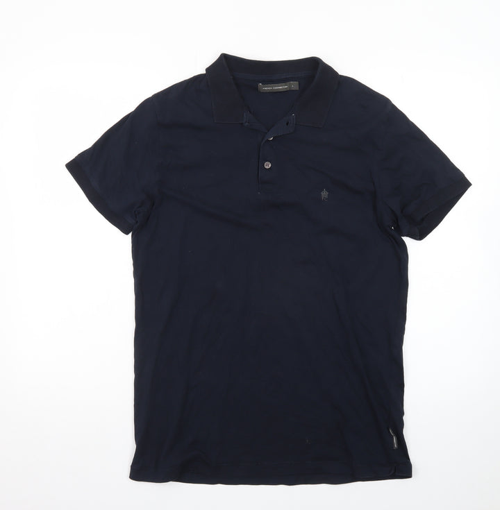 French Connection Men's Blue Cotton Polo Shirt Size L