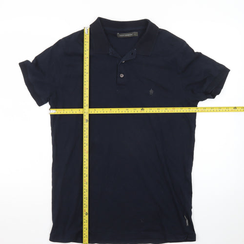 French Connection Men's Blue Cotton Polo Shirt Size L