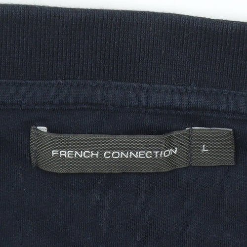 French Connection Men's Blue Cotton Polo Shirt Size L