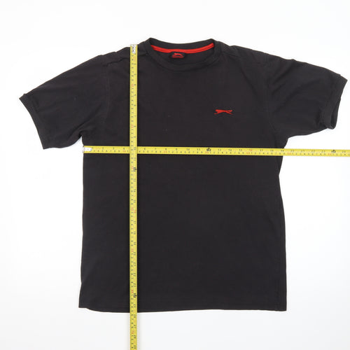 Slazenger Men’s Black Cotton Crew Neck Short Sleeve T-Shirt Size S