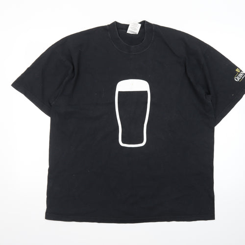 Fruit of the Loom Mens Black Guinness Beer Graphic XL T-Shirt