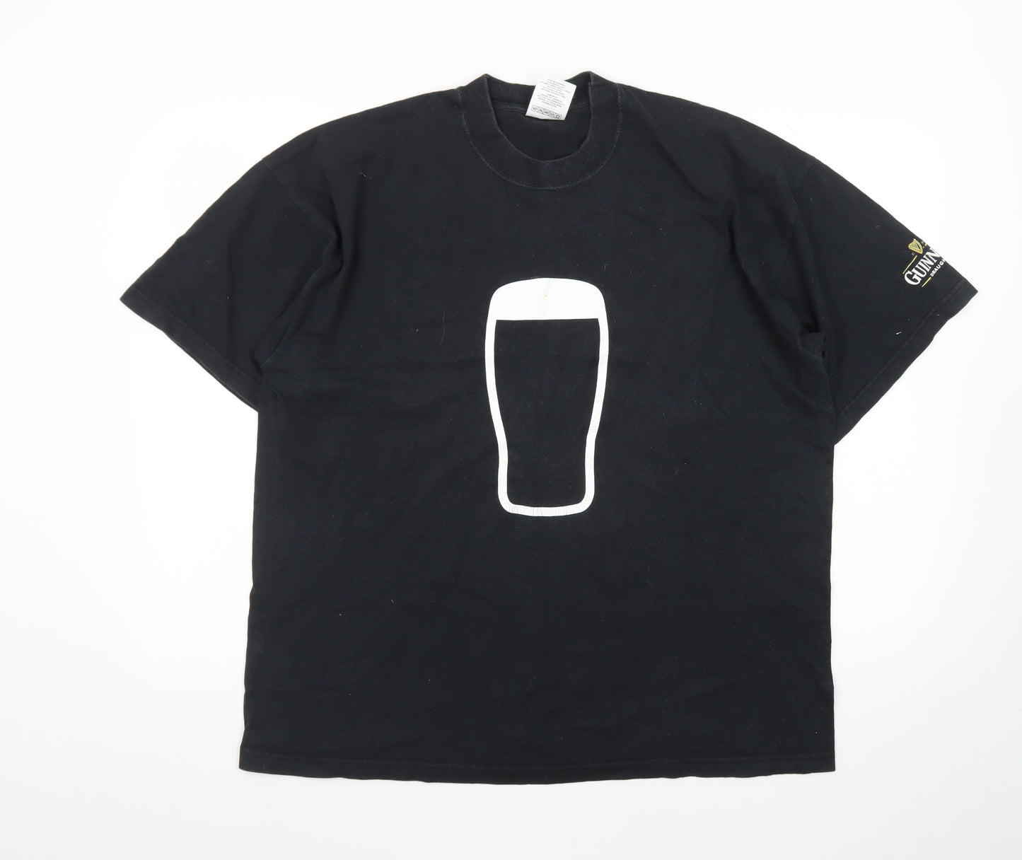 Fruit of the Loom Mens Black Guinness Beer Graphic XL T-Shirt