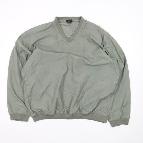 IZOD Men's Green V-Neck Nylon Pullover Sweatshirt Size L