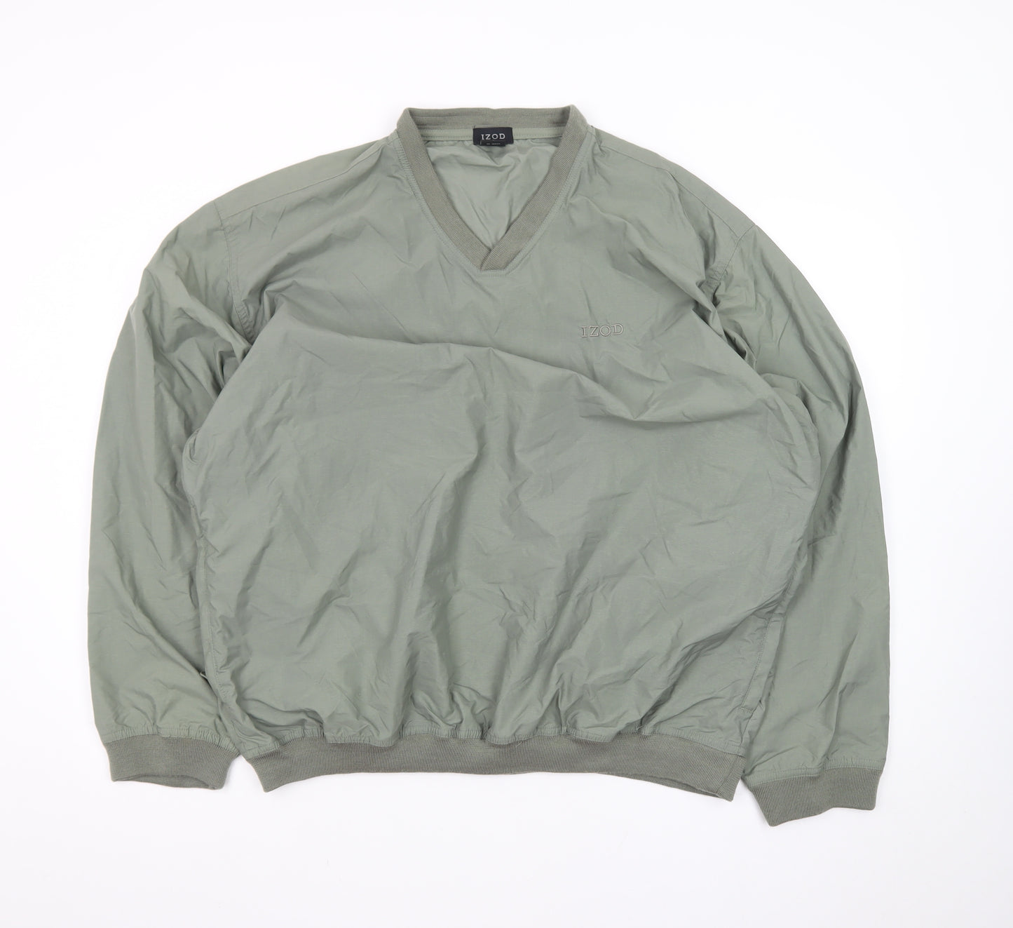 IZOD Men's Green V-Neck Nylon Pullover Sweatshirt Size L