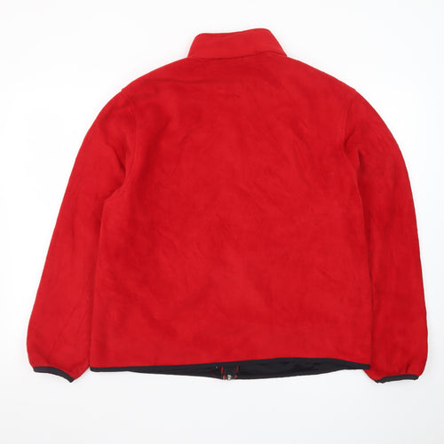 Woolrich Men's Red Fleece Zip Jacket Size L Outdoor Casual