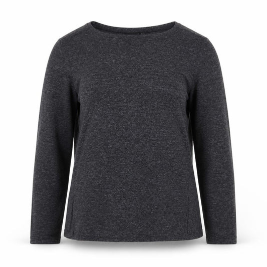Front view of Next Women Grey Long Sleeve Basic Jersey Top, size 12