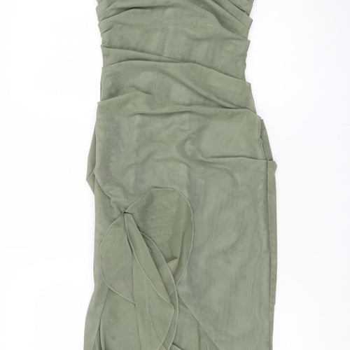 Mistress Rocks Womens Green Sleeveless Bodycon Midi Dress XS