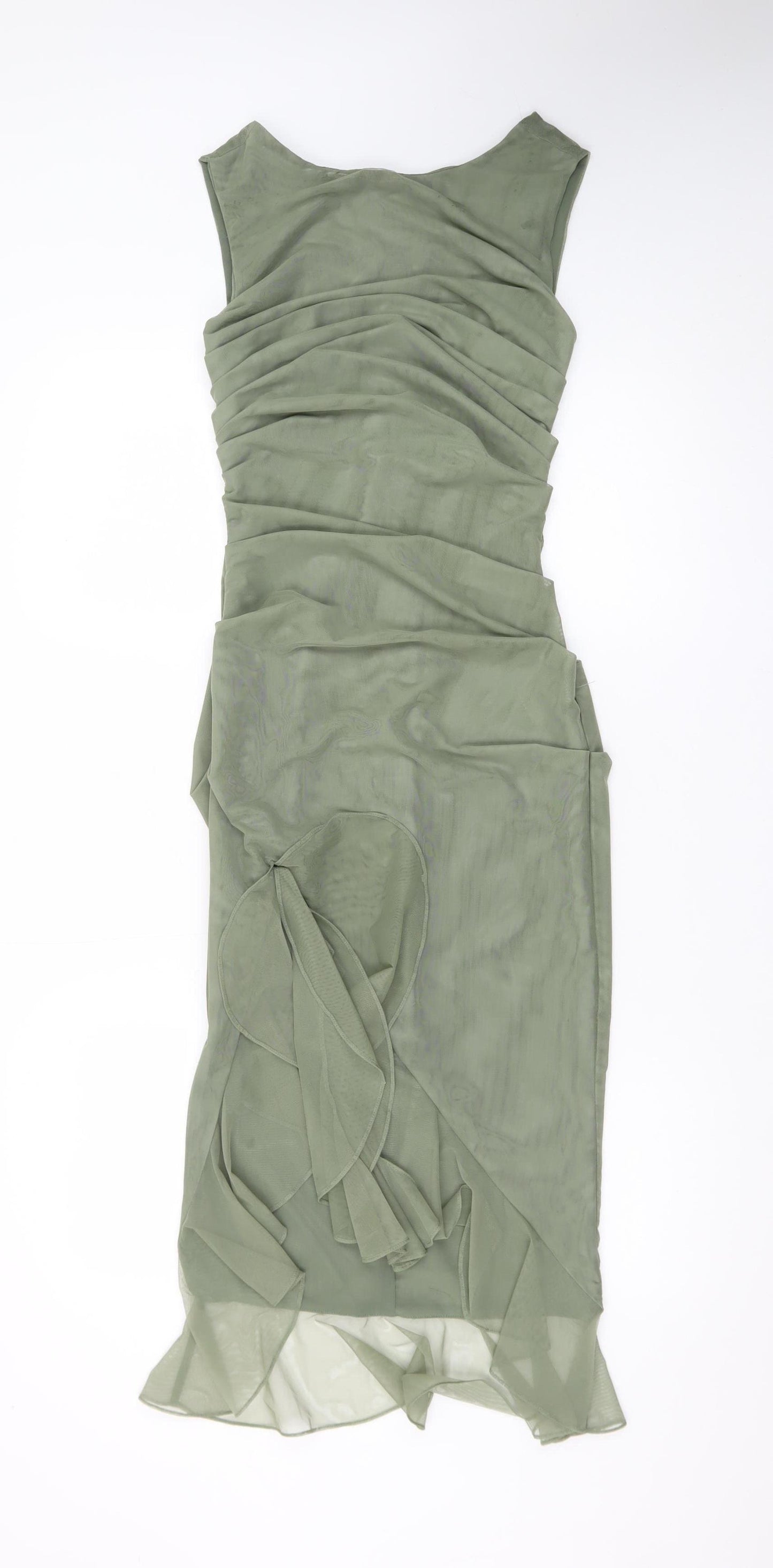 Mistress Rocks Womens Green Sleeveless Bodycon Midi Dress XS
