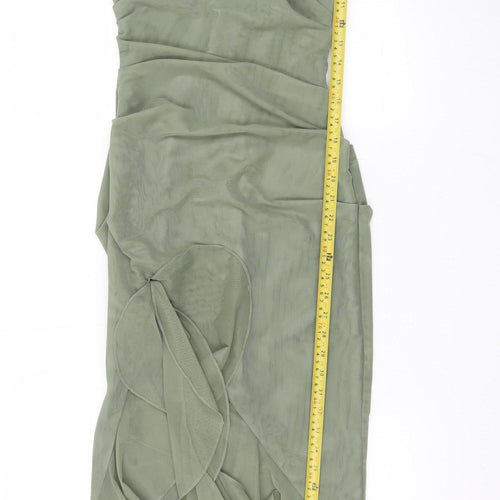 Mistress Rocks Womens Green Sleeveless Bodycon Midi Dress XS