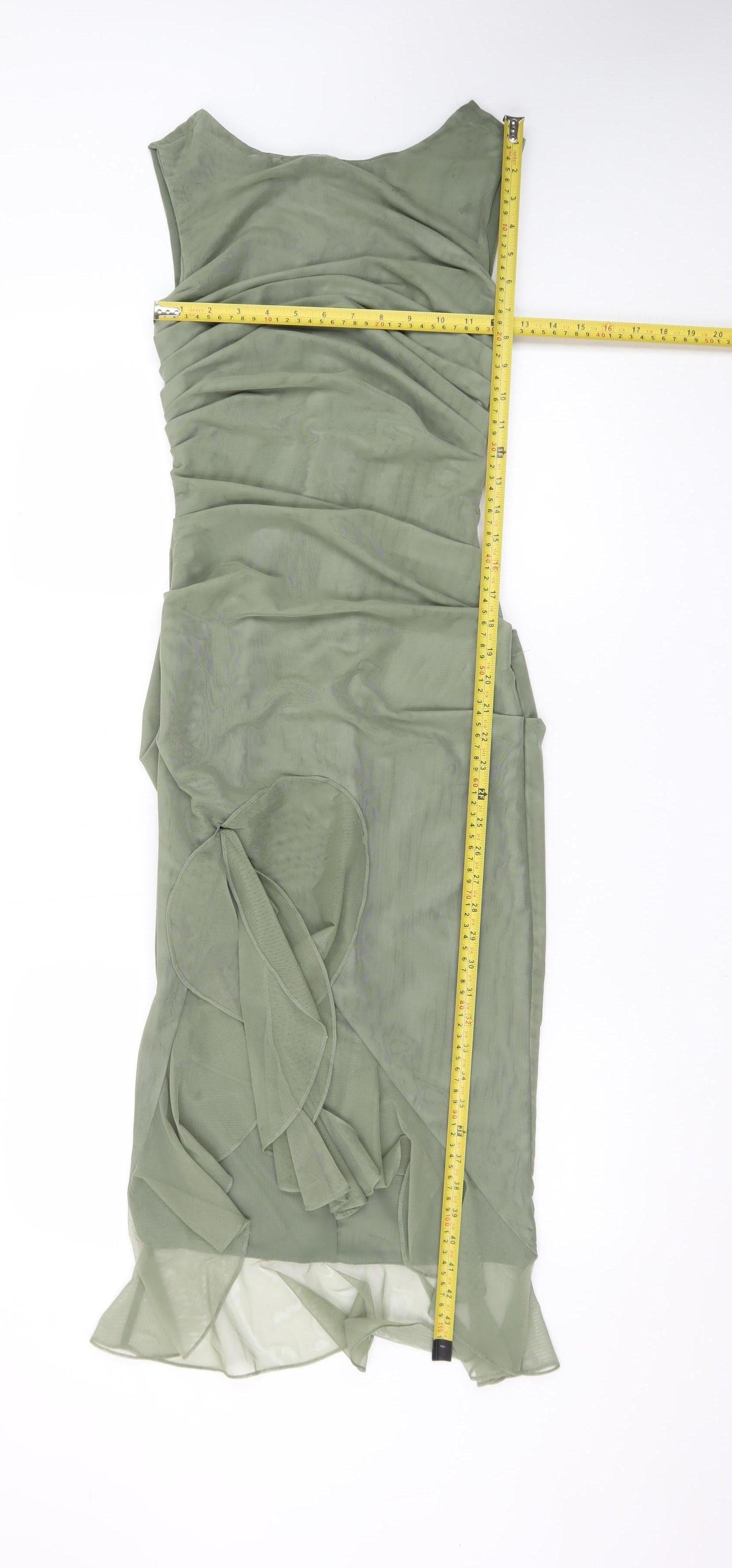 Mistress Rocks Womens Green Sleeveless Bodycon Midi Dress XS