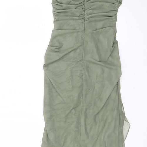 Mistress Rocks Womens Green Sleeveless Bodycon Midi Dress XS