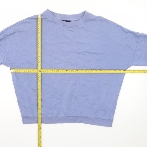 Next Women Blue Cotton Crew Neck Pullover Sweatshirt M