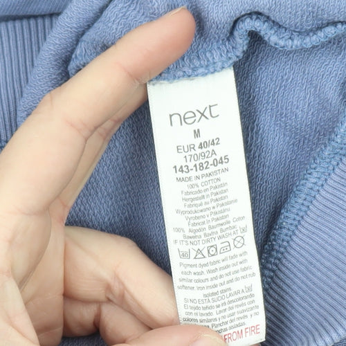 Next Women Blue Cotton Crew Neck Pullover Sweatshirt M