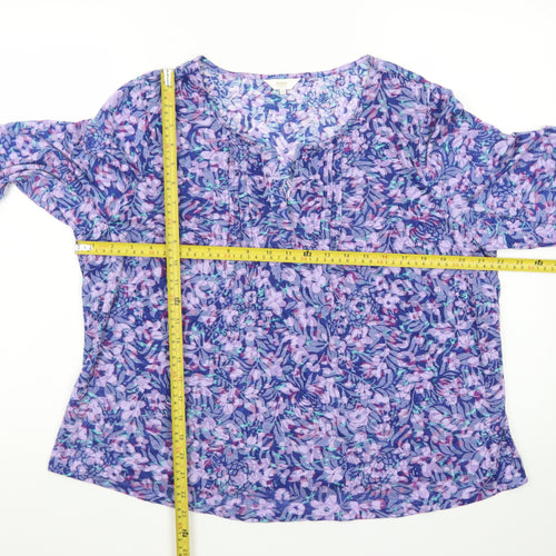 Cotton Traders Women's Multicoloured Floral Tunic Blouse Size 18