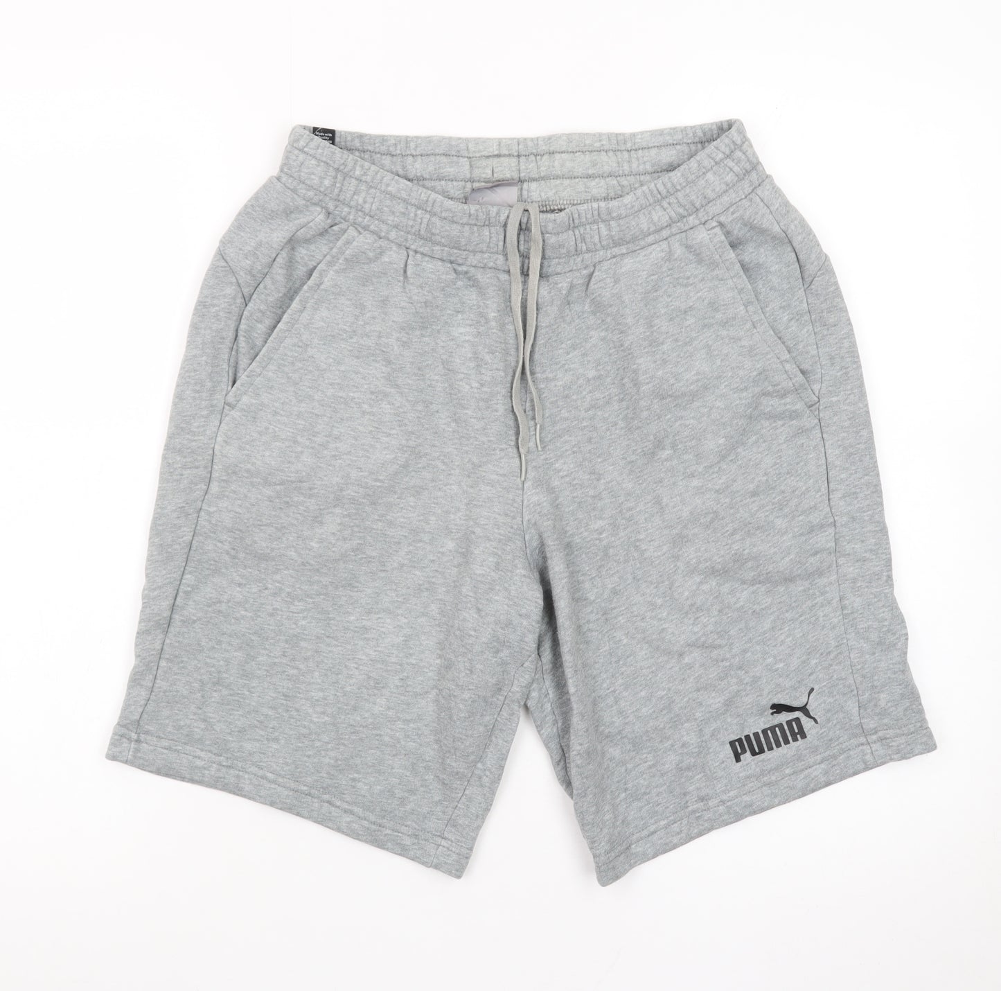 Puma Men's Grey Sweat Shorts Medium Elastic Waist Casual