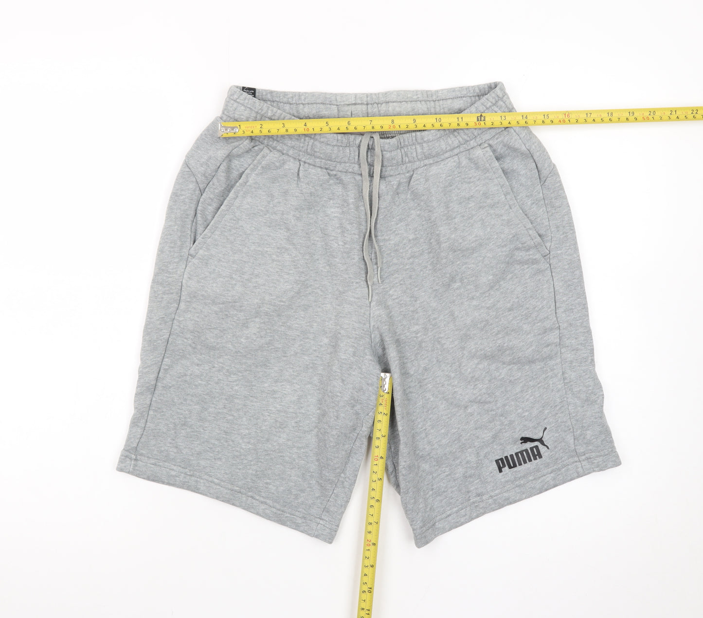 Puma Men's Grey Sweat Shorts Medium Elastic Waist Casual