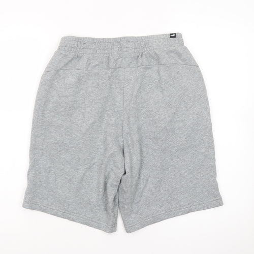 Puma Men's Grey Sweat Shorts Medium Elastic Waist Casual