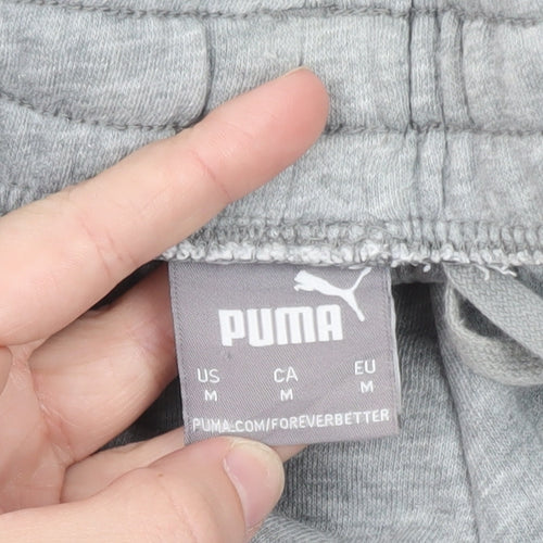 Puma Men's Grey Sweat Shorts Medium Elastic Waist Casual