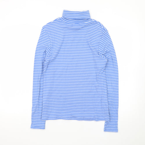Marks and Spencer Women’s Blue Striped Roll Neck Long Sleeve Top Size 12