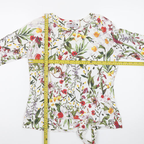 Marks and Spencer Womens Multicoloured Floral Tie Hem Viscose Tunic Blouse UK 10