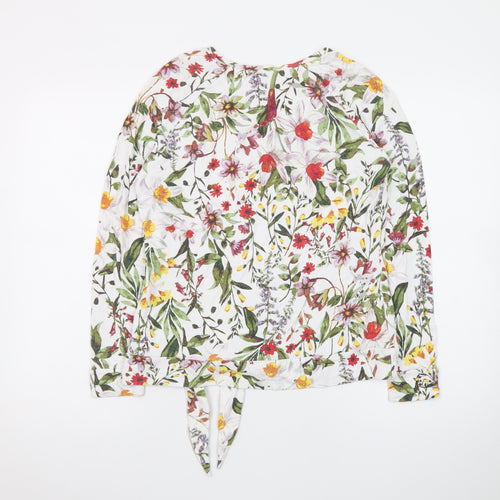 Marks and Spencer Womens Multicoloured Floral Tie Hem Viscose Tunic Blouse UK 10