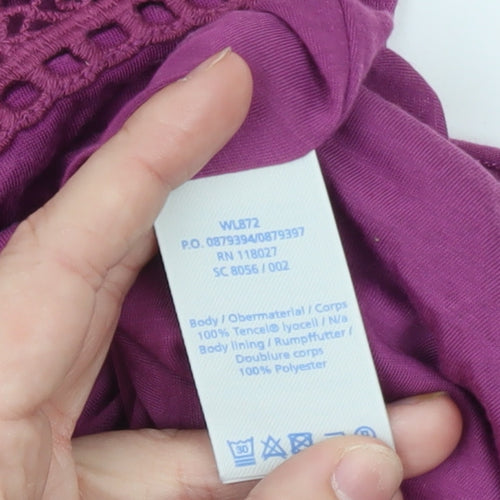 Boden Women’s Purple Crochet Sleeveless Blouse Size 12