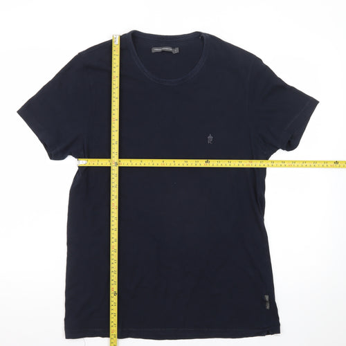 French Connection Men's Navy Blue Crew Neck Cotton T-Shirt Size L