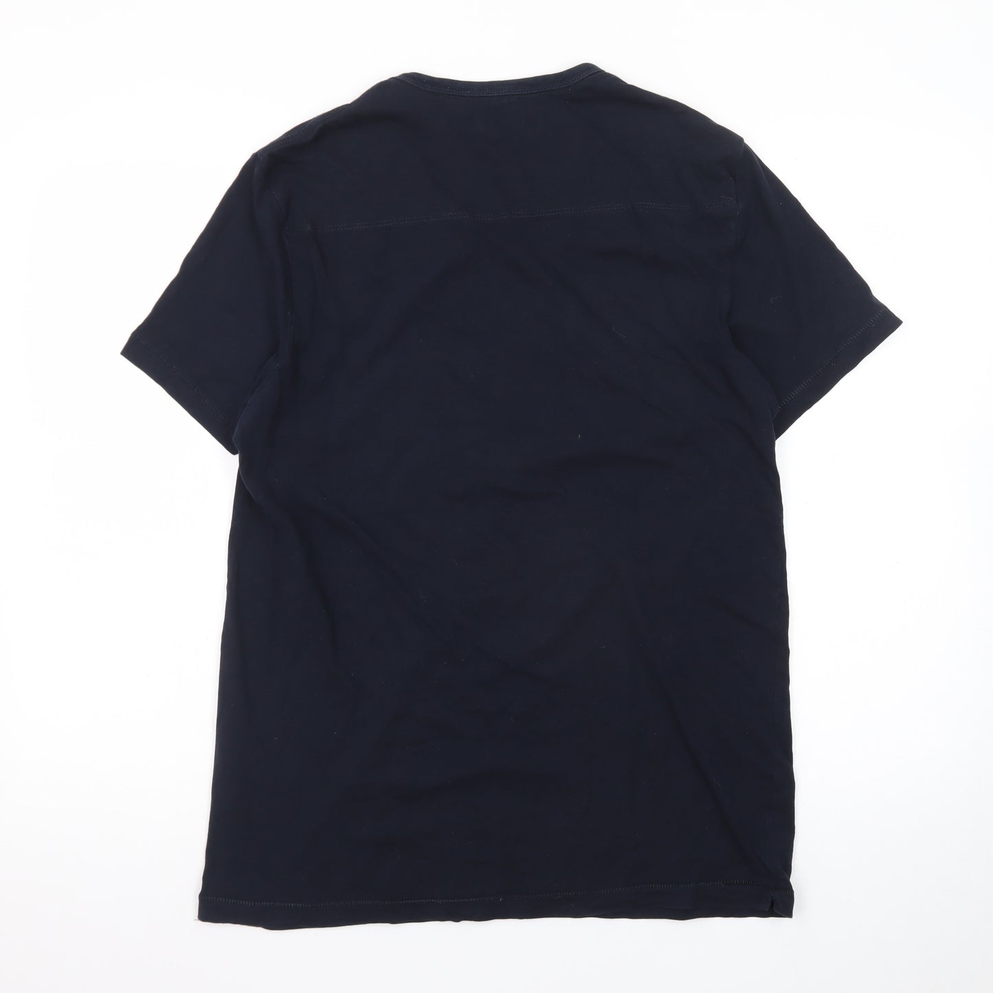 French Connection Men's Navy Blue Crew Neck Cotton T-Shirt Size L