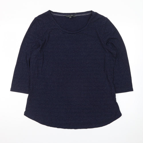 Love TEES Women’s Blue Striped 3/4 Sleeve Viscose T-Shirt Size 16