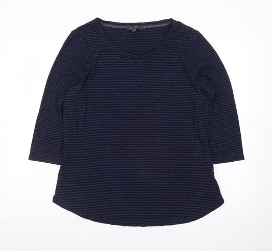 Love TEES Women’s Blue Striped 3/4 Sleeve Viscose T-Shirt Size 16