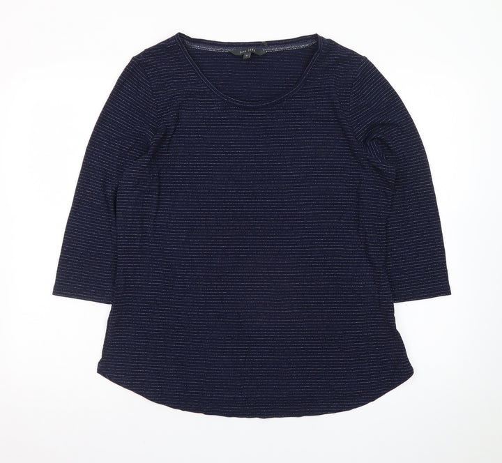 Love TEES Women’s Blue Striped 3/4 Sleeve Viscose T-Shirt Size 16