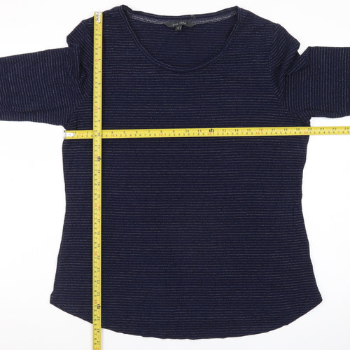 Love TEES Women’s Blue Striped 3/4 Sleeve Viscose T-Shirt Size 16