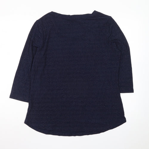 Love TEES Women’s Blue Striped 3/4 Sleeve Viscose T-Shirt Size 16