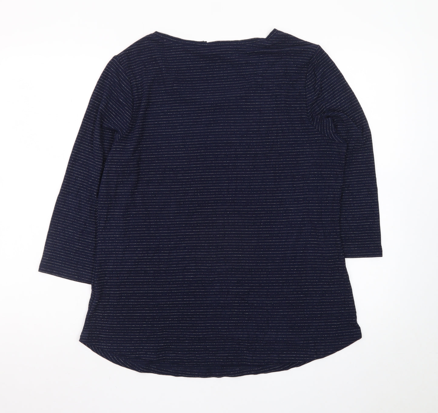Love TEES Women’s Blue Striped 3/4 Sleeve Viscose T-Shirt Size 16