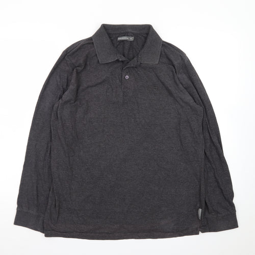 French Connection Women's Grey XL Long Sleeve Cotton Polo Shirt
