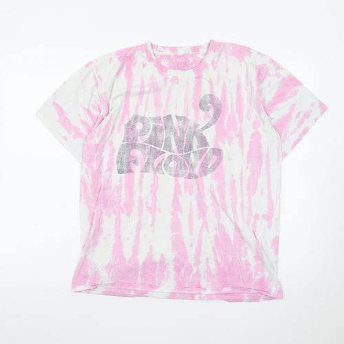 Pink Floyd Womens Pink Tie Dye Cotton T-Shirt Size S