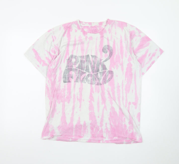 Pink Floyd Womens Pink Tie Dye Cotton T-Shirt Size S